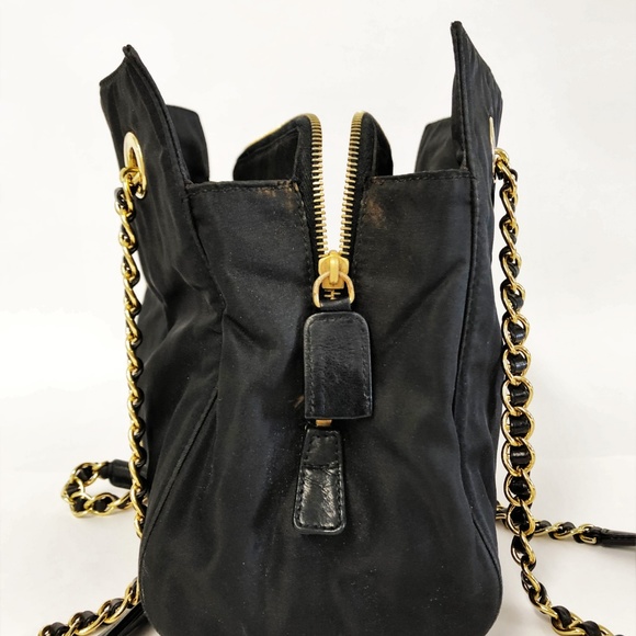 Prada Tessuto Chain-Strap Tote Black Nylon - Picture 7 of 8